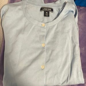 Lands end cardigan light blue